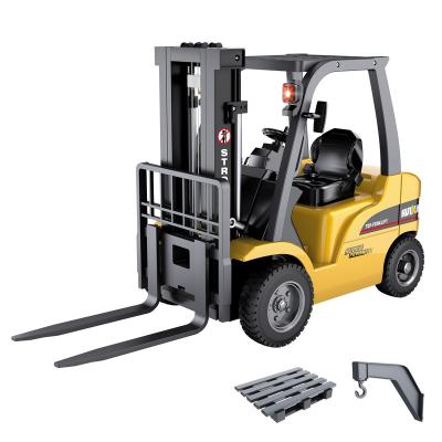 China Huina RC Model 1/10 Scale 8 Channel Alloy Remote Control Forklift Electric Vehicle 2.4GHZ RC Rechargeable Construction Excavator Toy for sale