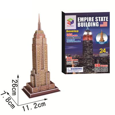 China Toys World Famous 3D Architecture Puzzle Model Empire State Building Educational Toys Cartoon United States Jigsaw Puzzle For Children for sale