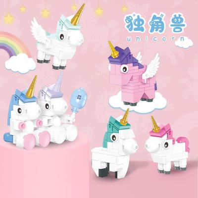 China Hot Selling TOY 6-IN-1 UNICORN MODEL Building Blocks Bricks For Girls for sale