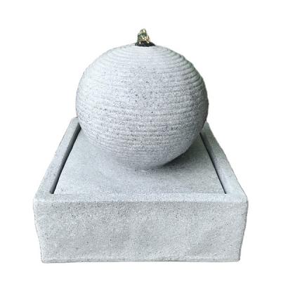 China Modern Water Feature Fiber stone Outdoor Solar Water Fountain with Led Light for Garden Decoration for sale