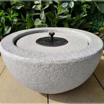 China Modern Fiber Stone Outdoor Solar Water Feature Water Fountain For Garden Decoration for sale