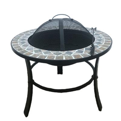 China Easily Assembled Round Mosaic Tile Garden Barbecue Fire Pit for sale