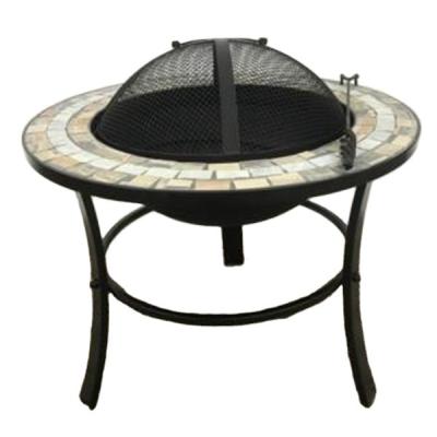 China Easily Assembled Round Modern Mosaic Cooking BBQ Fire Pit Table for sale