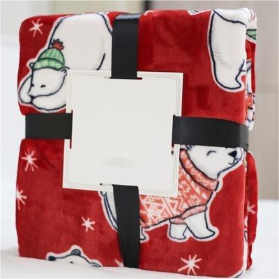 China Christmas Style Super Soft Anti-pilling 100% Polyester Brushed Coral Fleece Blanket Sherpa Blankets for sale