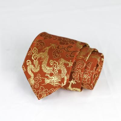 China OEM Luxury Classic Handmade Service 149cm Length Cloud Brocade Necktie Custom Log Tie for sale