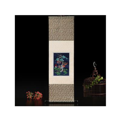 China View Chinese Style Prints Wall Hanging Nature Cloud Brocade Scroll Painting for sale