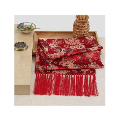 China Custom Printing Printed Silk Long Satin Scarves Luxury Women Pure Silk Scarves for sale