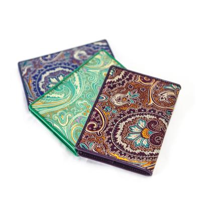 China Chinese Style Leather Wallets Card Holder Custom Cash Card Holder Business Credit ID Silk Card Holder for sale