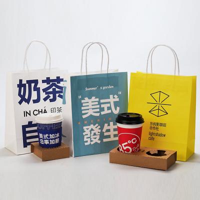 China Materials Factory Wholesale Price Recycled Bottom Kraft Paper Bag Square Gift Paper Bags With Handles for sale