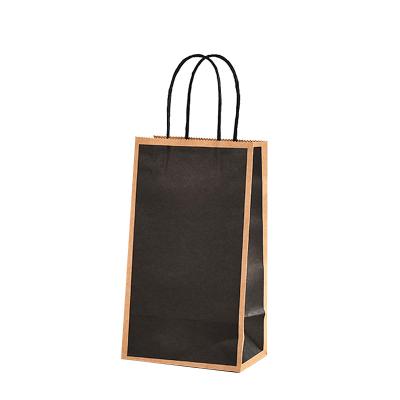 China Recycled Materials Good Quality Paper Shopping Bag Retail Paper Bag Black Shopping Bag Price for sale