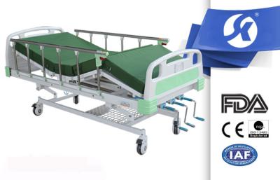 China Three Function Economic Manual Hospital Bed  With Foidable Aluminum Siderails for sale