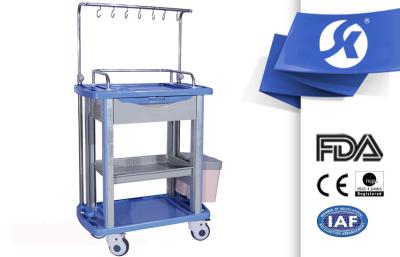 China 750*475*920mm Medical Equipment Trolley ABS IV Treatment Two Dustbin for sale