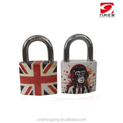 China Colorful Iron 30MM Pattern Painted Iron Padlock, Travel Padlock, Student Padlock for sale