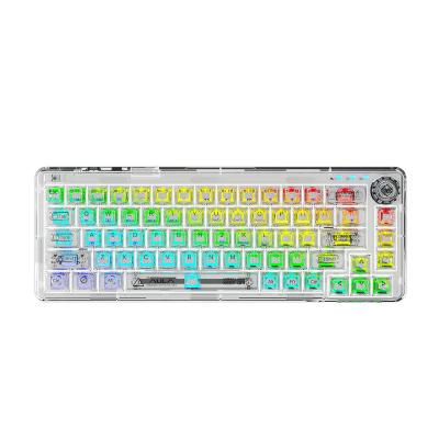 China AULA F68 Wireless Mechanical Keyboard Blue tooth Hot Swappable Transparent RGB Backlit Custom Gaming Keyboard for Windows/Mac No for sale