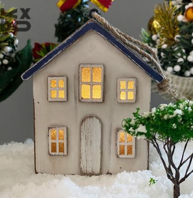 China HOT SALE Chirstmas Decor High Quality Funny Lemax Design Wooden Christmas Village With Tree Ornaments for sale