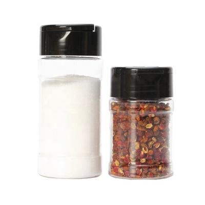 China Wholesale Viable Hot Sale Plastic Empty Spice Bottles 3oz Pet Salt Shaker Plastic Spice Jar Amazon Clear Empty Spice Jar for sale