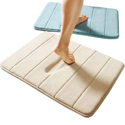 China Click Cotton Shower Room Mat Sponge Water Absorption Printed Memory Foam Bathroom Cover Viable Bath Mat for sale