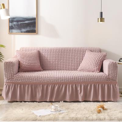 China L quilted wholesale washable geometric pattern ramie cotton pillow sofa cover 3 seater slipcover 3 seats for sale