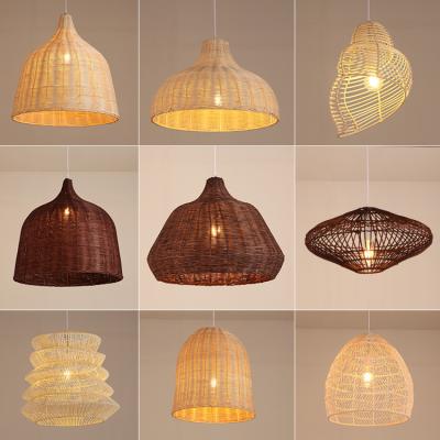 China Sustainable Rattan Chandelier Creative Hand - Southeast Asian Chinese Woven Rattan Shade Restaurant Decoration Rattan Chandelier for sale