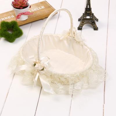 China Sustainable Fashion Pastoral Children's Handmade - Woven Basket Paper Cane Lace Storage Basket for sale