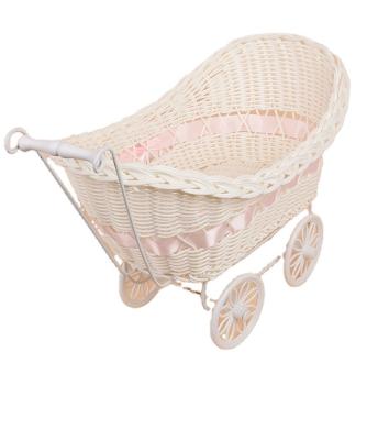 China Eco - Friendly Handmade Wicker Baby Moses Basket Baby Cribs With Wheels for sale