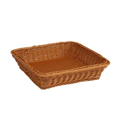 China Brown Pastoral High Quality Wholesale Cheap Hand Style Rattan Storage Wicker Basket for sale