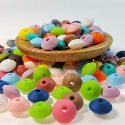 China Fashionable Wholesale Silicone Shape Flat Color Beads Handmade DIY Jewelry Accessories Abacus Beads Silicone Loose Beads for sale