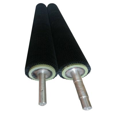 China Solid Industrial Black White Roller Sweep Round Dust Brush Nylon Hollow Cleaning Brush for sale