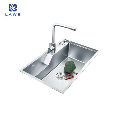 China High End Without Faucet Formed 304 Stainless Steel Kitchen Sinks With Drainer For Cabinet Single Bowl Handmade Sink for sale