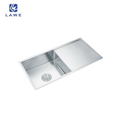 China Faucet Free Installation Single Bowl Sink Easily With Board Large Capacity Stainless Steel Handmade Technology Kitchen Sinks for sale