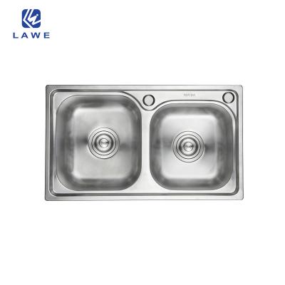 China Without Faucet Sink Smart Kitchen With Double Bowl 201/304 Stainless Steel Sink Pressing Kitchen Sink for sale