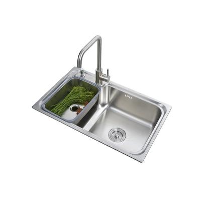 China With faucet modern design pressing kitchen sinks with drainer basket used for household easy to clean kitchen sinks for sale