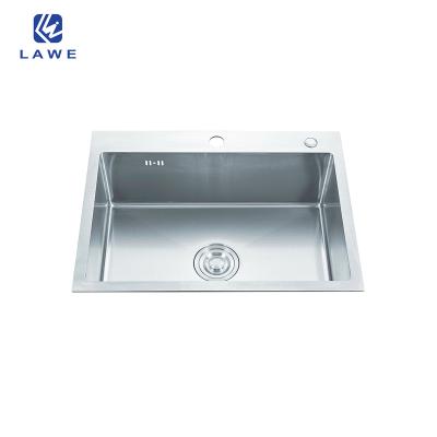 China Without Faucet Rounded Corner 304 Stainless Steel Handmade Sink With Single Or Double Bowl Sink Vegetable Wash Kitchen Sink for sale