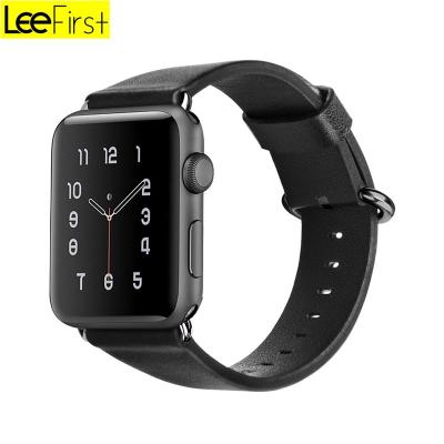 China Apple Watch Series 3 Series 2 Series 1 Leefirst Fitted Gold Women Band Metal Clasp Genuine Leather Watch 1 2 3 Series For iwatch for sale