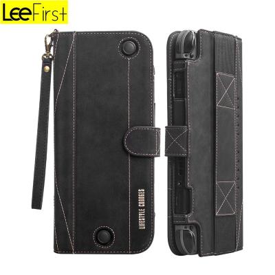 China Carry Case For Travel New For Nintendo Switch Cover Case Flip Leather Wallet With Card Magnetic Slot Closure Wrist Strap for sale