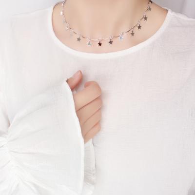 China Danyang S925 Silver Five Star TRENDY Choker Necklace Short Necklace For Women for sale