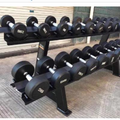 China Modern BunnyHi Home Gym Mass Storage Hex Dumbell Weight Set Rack 2 Row Dumbell Rack YL054 for sale