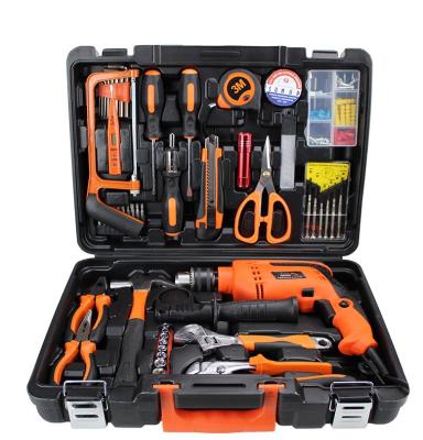 China Household Repair Tools 60PCS Colorful DIY Tools Hardware Factory Household Toolbox Set With Cordless Drill for sale