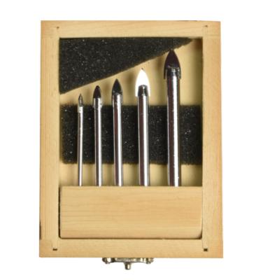 China 2021 New Arrival Ceramic Glass Tile Porcelain Tile High Speed ​​Steel Glass Drill Bit 5Pcs Set For Glass Size for sale