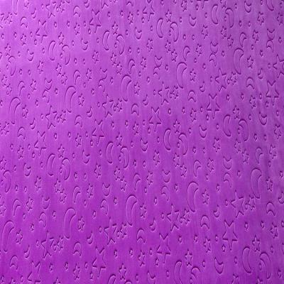 China Soft Solid Color Embossed Velsoft Purple Coral Fleece Fabric For Pajamas for sale