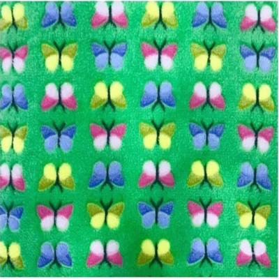 China Soft Fleece Blanket Flannel Butterfly Offset Printing Home Textile Fabric for sale