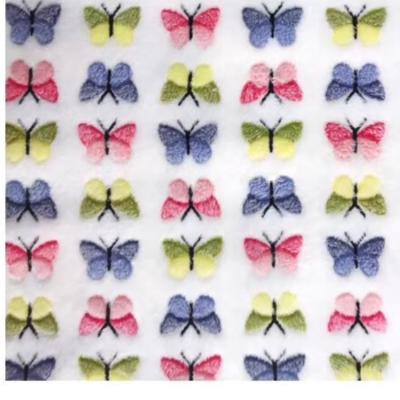 China Flannel Print Plain Flannel Soft Polyester Offset Butterfly Butterfly Super Soft Fabric for sale