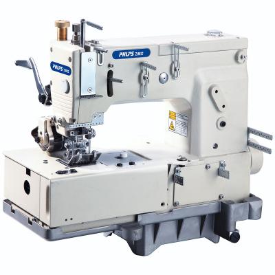 China PHLPS PLEASE-1509P 6 double needle chain stitch industrial flatbed sewing machine with horizontal looper movent mechanism for sale