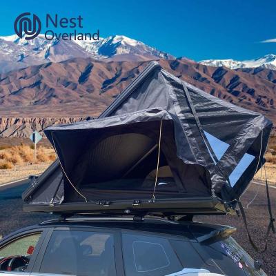 China High Quality Wholesale Cheap Fast Fastening Mini Cooper 4 Person Custom Triangle Rooftop Tent Straight Tying Type Mini Cooper 4 Person Quick Auto Roof Top Tent for sale