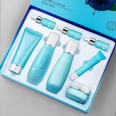 China Facial Beauty Face Care Products Whitening Rejuvenating Luxury Skin Care Natural Buleberry Skin Care Kit Anti Aging Set for sale