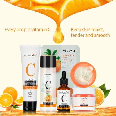 China Private Label Easily Absorbed Vitamin C Easily Absorbed Natural Organic Skin Care Facial Sets Moisturize Face Skin Care Whitening Set for sale