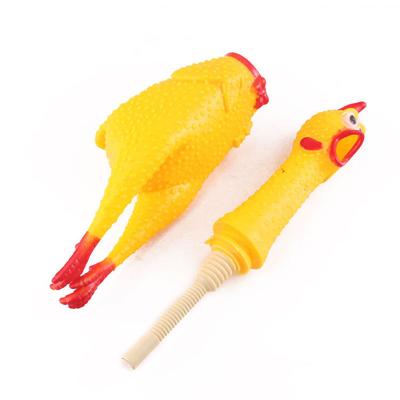 China Viable Chicken Noise Toys Pets Dog Playing Chewing Shrilling Decompression Tool Squeak Duct Squeaky Chicken for sale