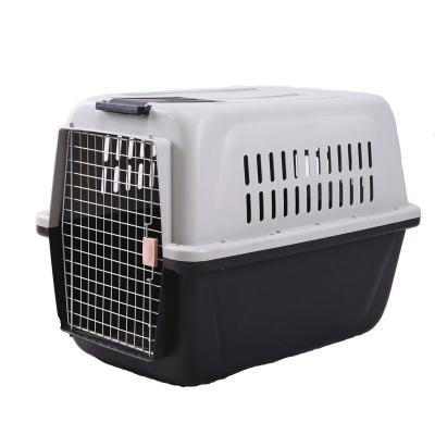 China Wholesale Cheap Stocked Portable Plastic Dog Carrier Air PP Dog Cage Box Pet Travel Carrier Viable Manufacture for sale