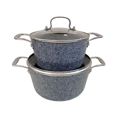 China Factory direct selling discount price granite cookware non stick viable cookware set home cooker for sale