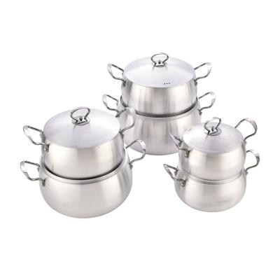 China Factory Competitive Price Viable Belly Shaped Soup Pot Cookware Set Aluminum Material Kitchen Pot Set for sale